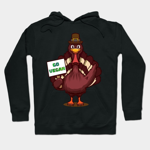 Thanksgiving Go Vegan Hoodie by MGO Design